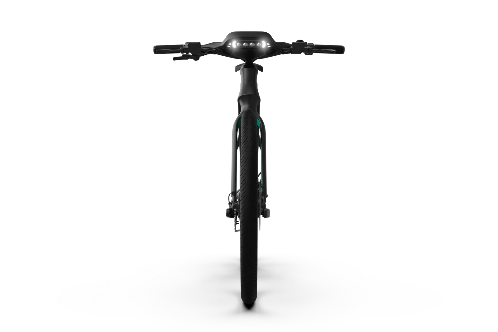 Front profile of the Side profile of the Mercedes-AMG F1® Track Edition 250 e-bike, including an integrated light.