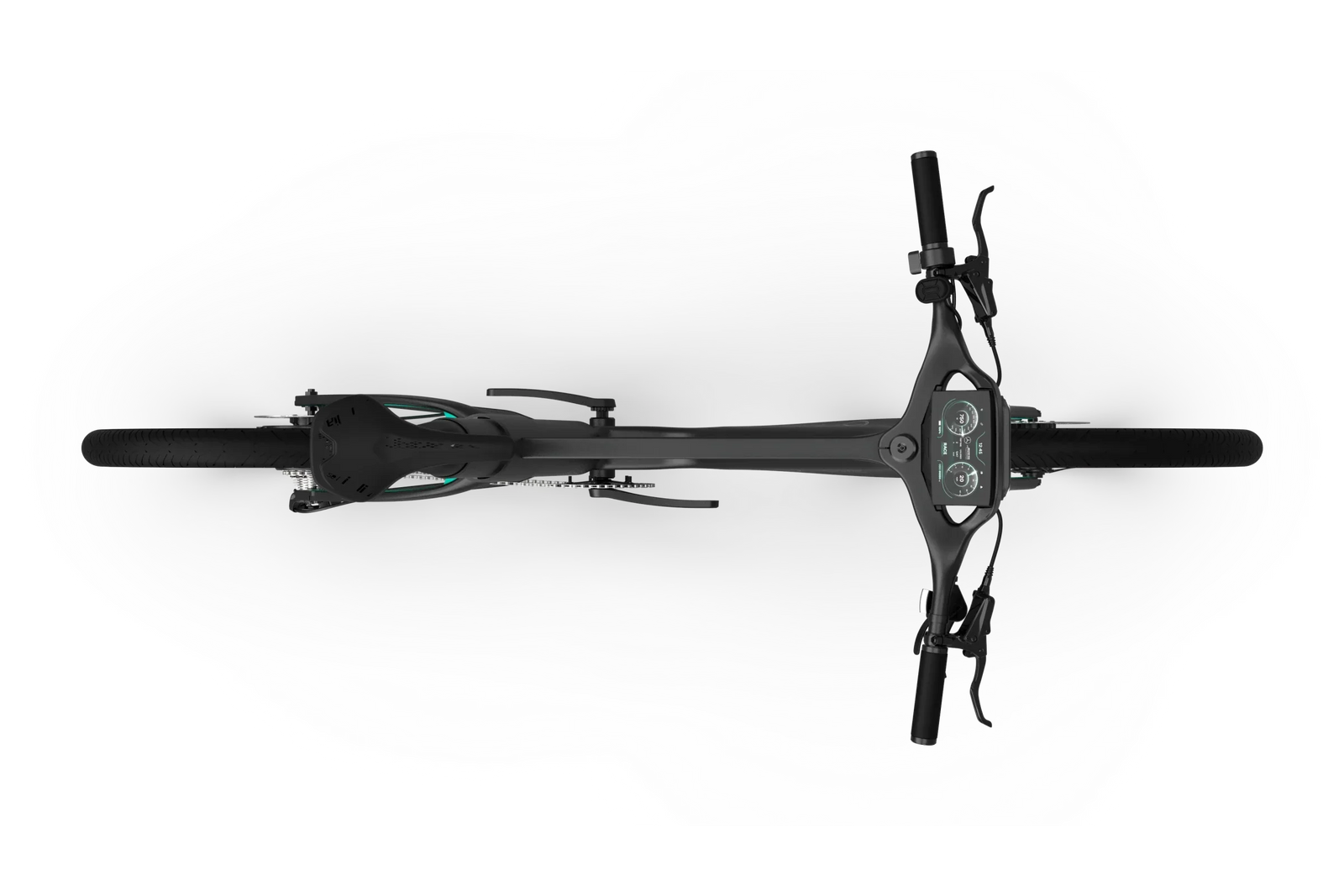 Aerial view of the Mercedes-AMG F1® Track Edition 250 e-bike, including a 5.5-inch integrated display.